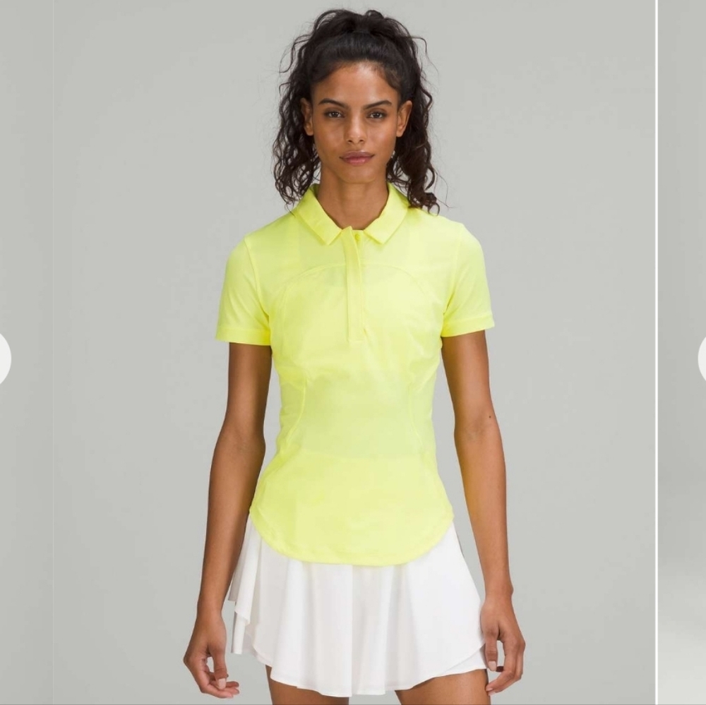 Lululemon Quick-Drying Short Sleeve Polo in Electric Lemon color sz 0